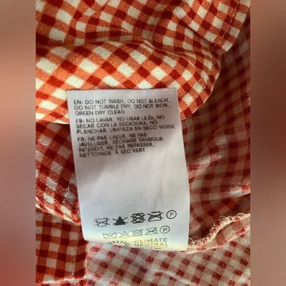 Reformation Rosemond Mini Dress Strawberry Check Cut Out Sz 12 - Picture 14 of 14